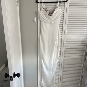 JLUXLABEL Strapless White Dress